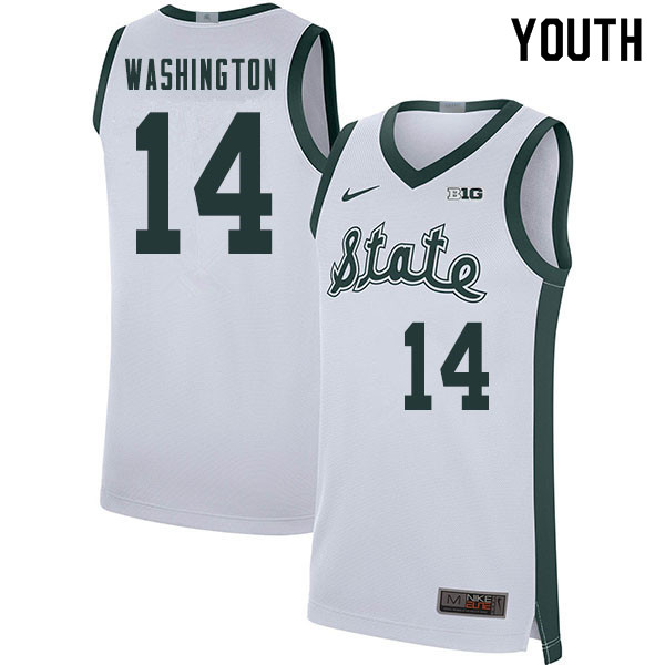2020 Youth #14 Brock Washington Michigan State Spartans College Basketball Jerseys Sale-Retro